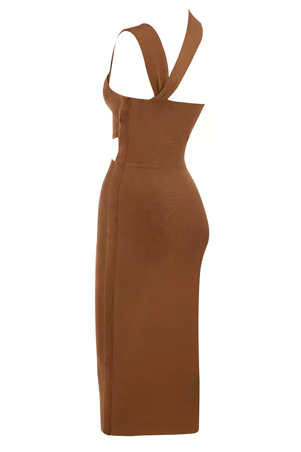Cult Crush brown dress with a cut out back