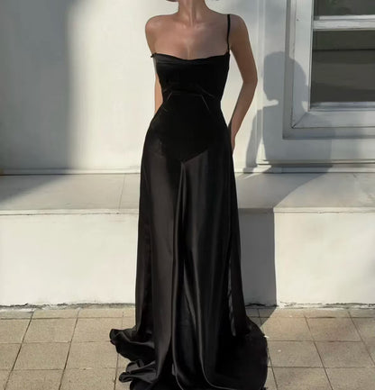 Sonnet Black Lace Up Maxi Dress