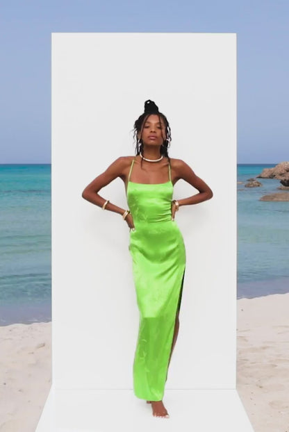 Rent Nuru Green Floral Slip Dress - Trendy Fashionupdated#gid://shopify/Video/22492802482246#video_id